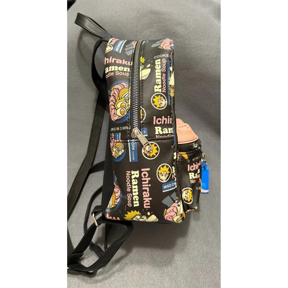 Naruto Shippuden Ichiraku Ramen Mini Backpack Bioworld Anime Faux Leather Black